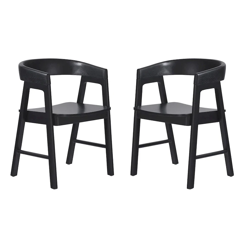 Middlebrook Modern Solid Wood Rounded Back Dining Chair (Set of 2)