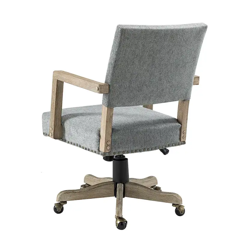 Mid-Back Swivel Height-Adjustable Task Chair with Nailhead Trim