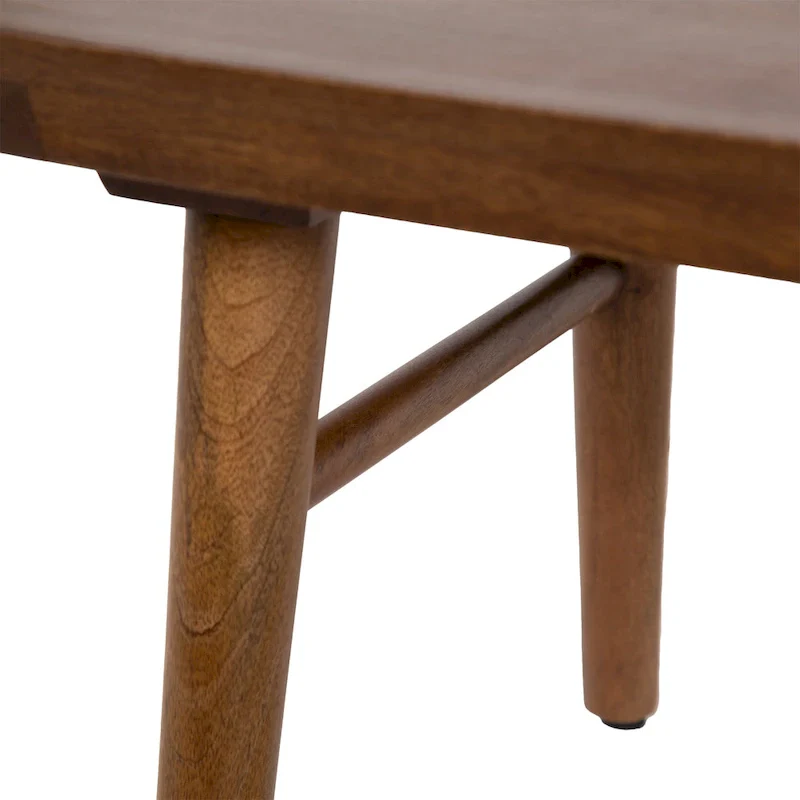 Oval Solid Wood Coffee Table, Natural, Mid-Century Style