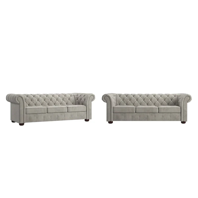 Gdansk Tufted Scroll Arm Chesterfield Sofa