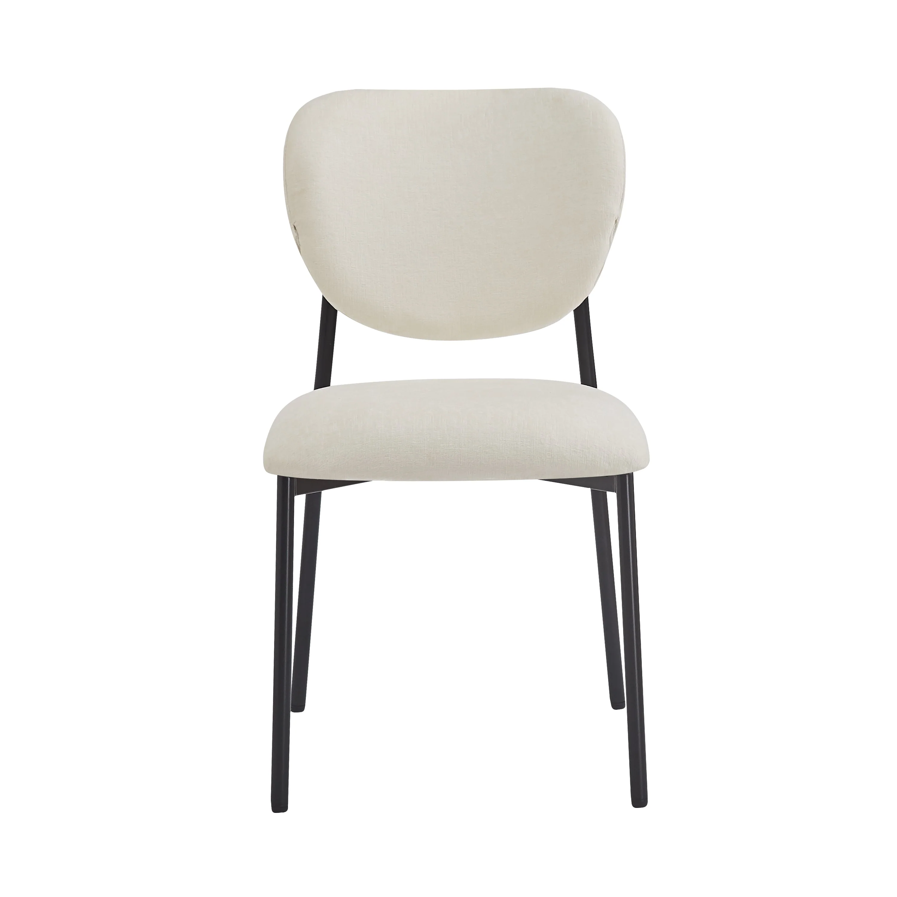 Modern Beige Upholstered Dining Chairs (Set of 2)