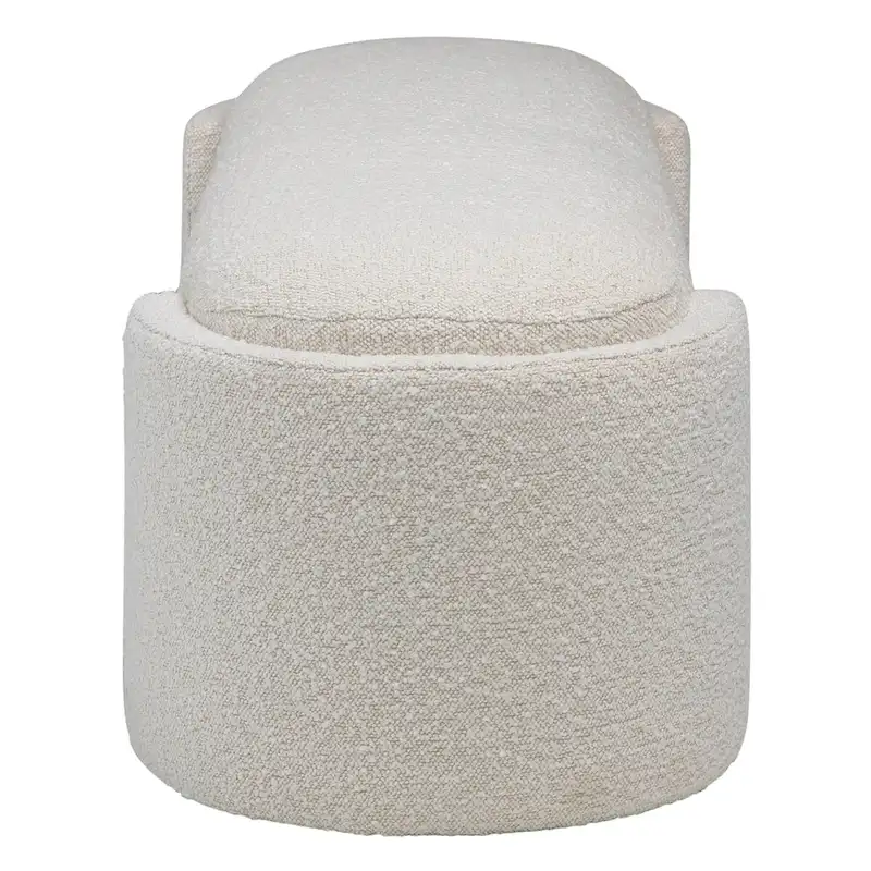 Off-White Boucle Oval Bench 54