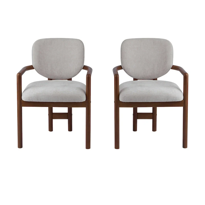 Upholstered Dining Chairs Set of 2, Side Chairs with Rubber Wood Legs, 300 LBS Weight Capacity