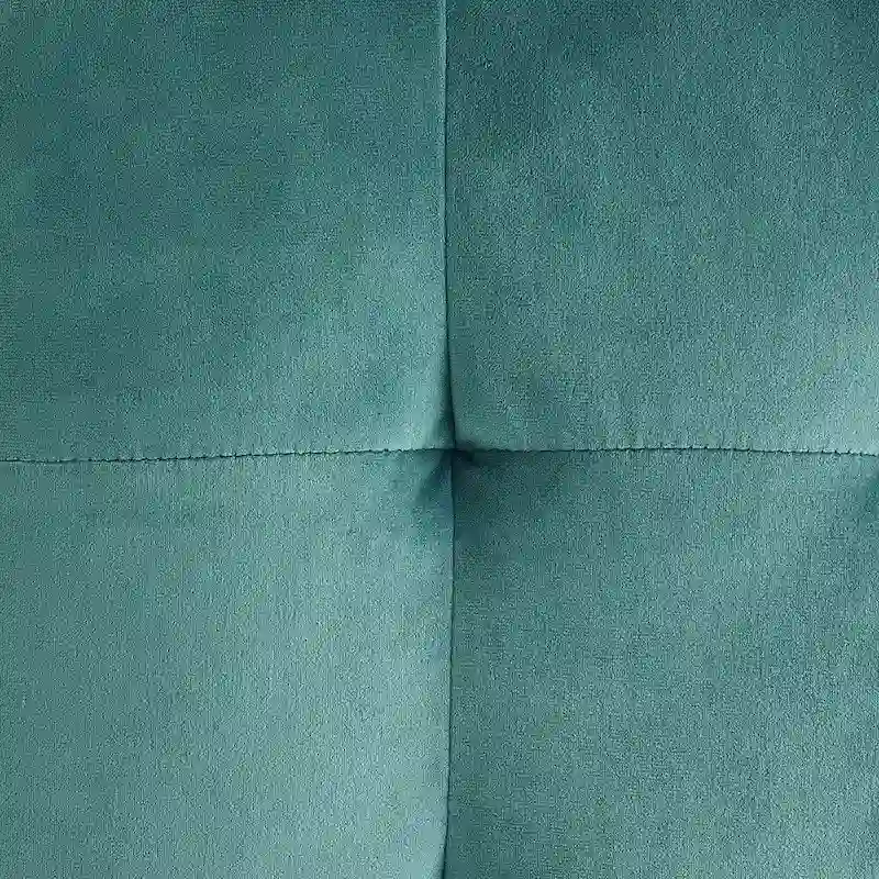 Harmony Teal Velvet Upholstered Tufted Cube Ottoman