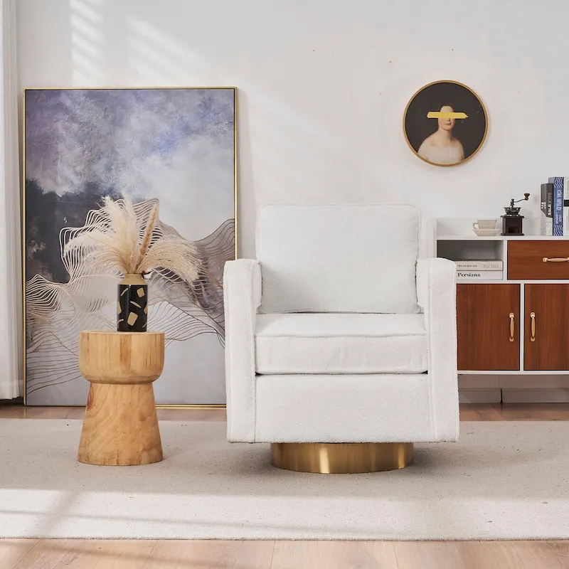 360 Degree Swivel Club Modern Accent Single Sofa Chair