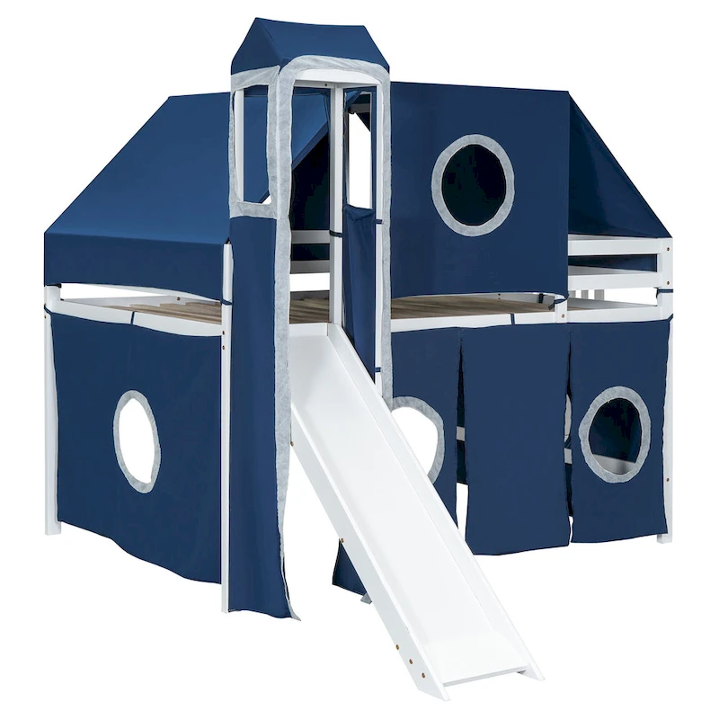 Loft Bed with Tent and Tower