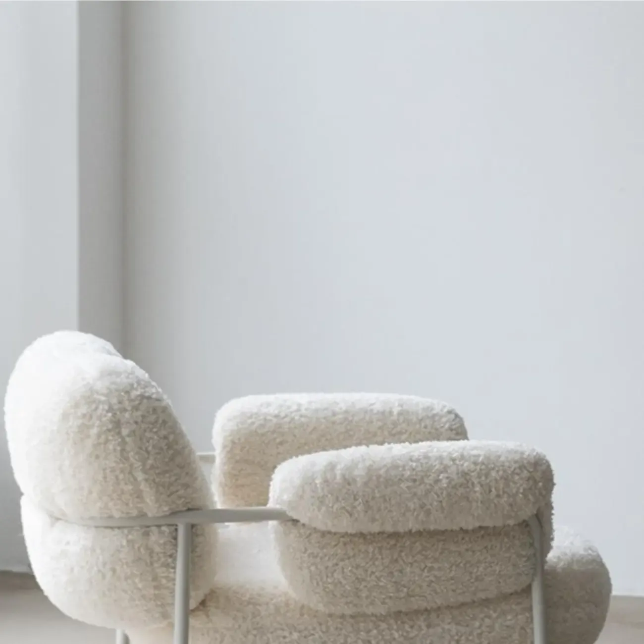 Modern Square Arm Fabric Accent Chair with Tufting