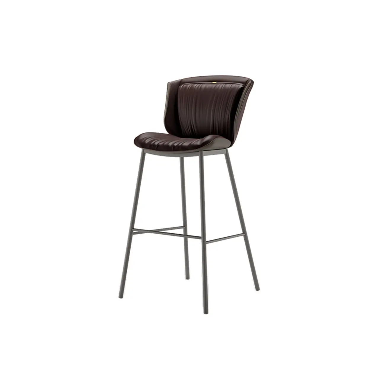Modern Luxury Trapezoid Cushion Microfiber Leather Carbon Steel Bar Stool