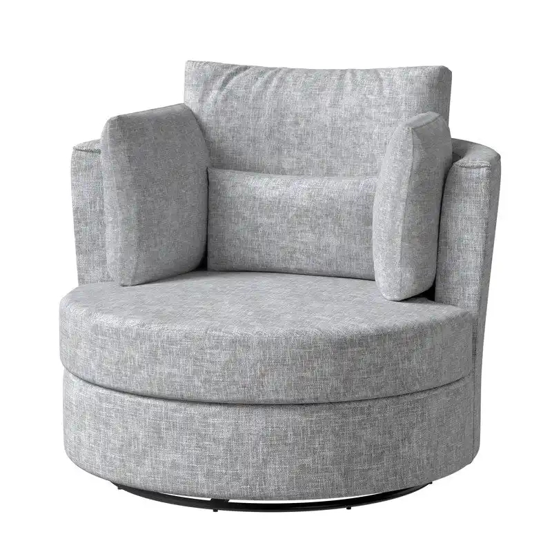Chenille Swivel 34.7 Wide Soft Modern Upholstered Accent Chair