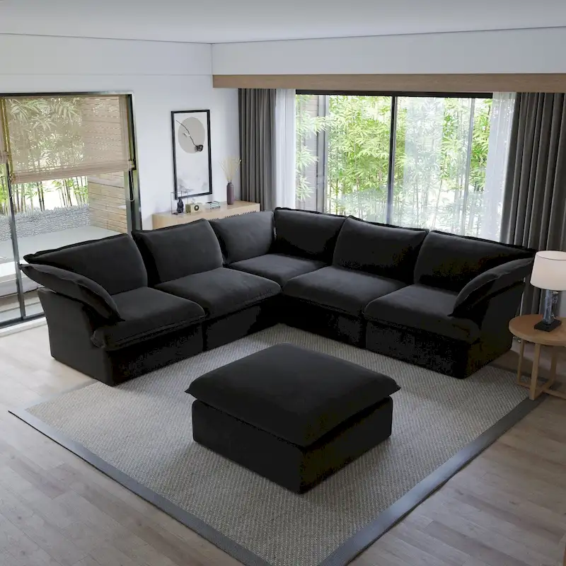 L-shape Sectional Sofa Modern Upholstered Modular Sofa