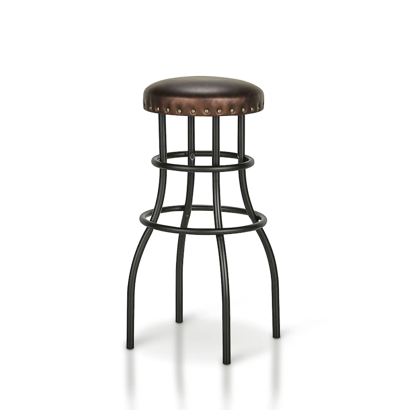 Vigo Rustic Bronze Metal Counter Height Barstool by Furniture of America