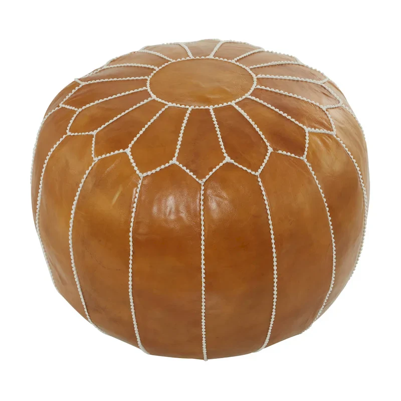Leather Bohemian Pouf