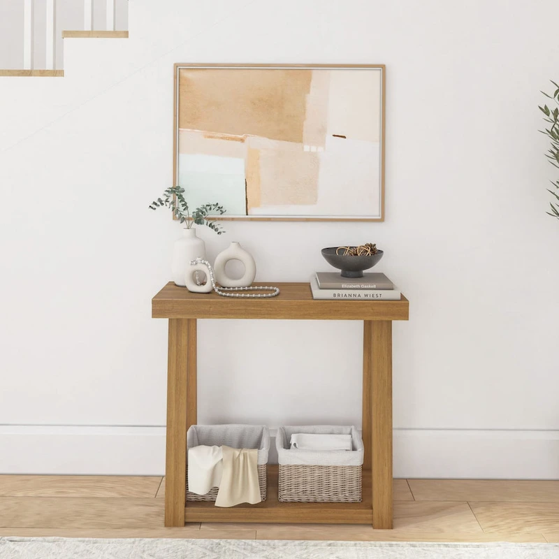 Plank and Beam Classic Console Table with Shelf - 36