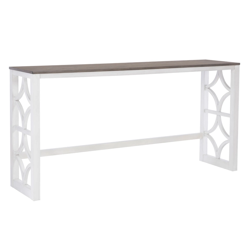 Crewson Wood 2-Piece Nesting Rolling Console with 3 Stools