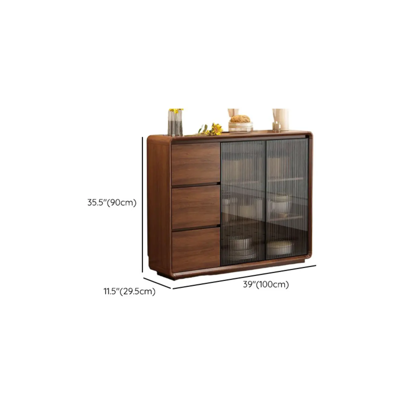 Casual Espresso Wood Sideboard with Drawers