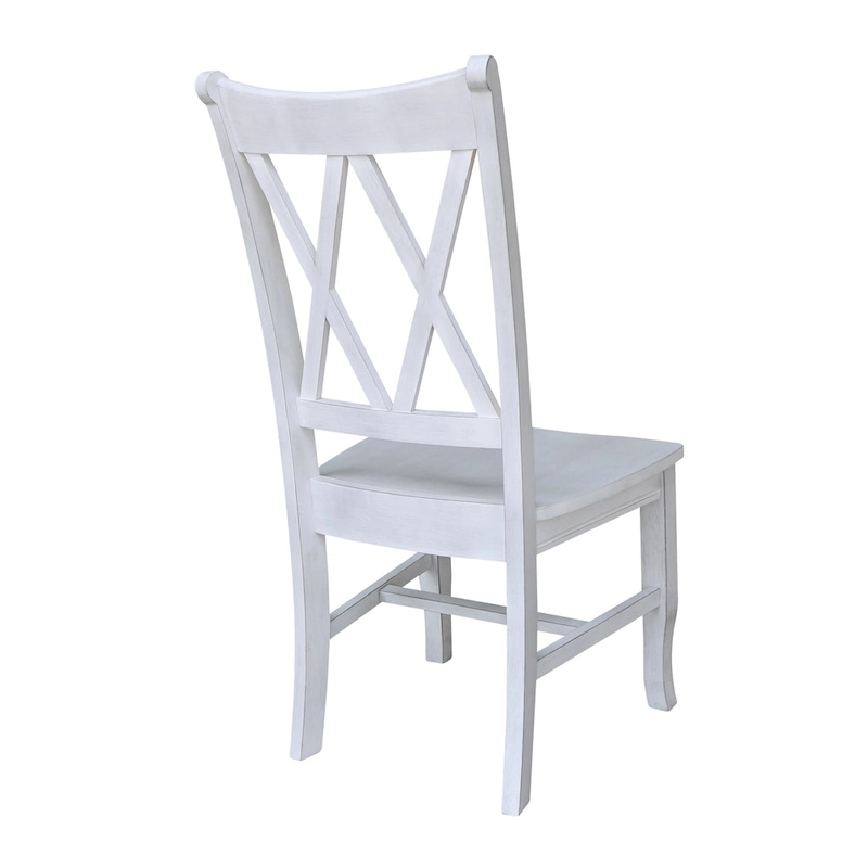Double X-Back Solid Wood Chairs - Set of Two