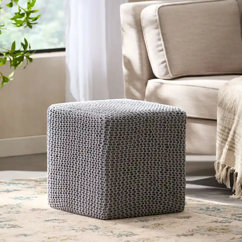 Tessie Knitted Foot Stool by Christopher Knight Home