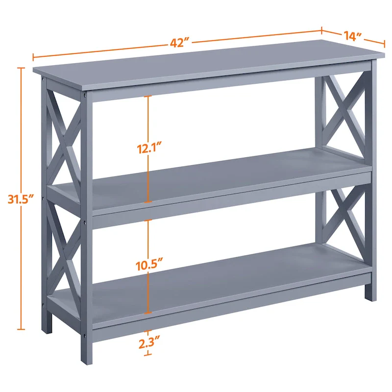 Yaheetech X-Design 3 Tiers Wooden Entryway Console Table