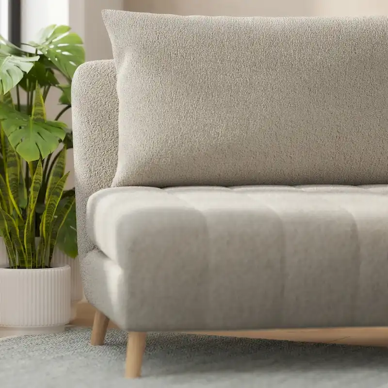 Foldable Sleep Chair with Hideaway Legs and Backrest Pillow - 75.5D x 41W x 30H