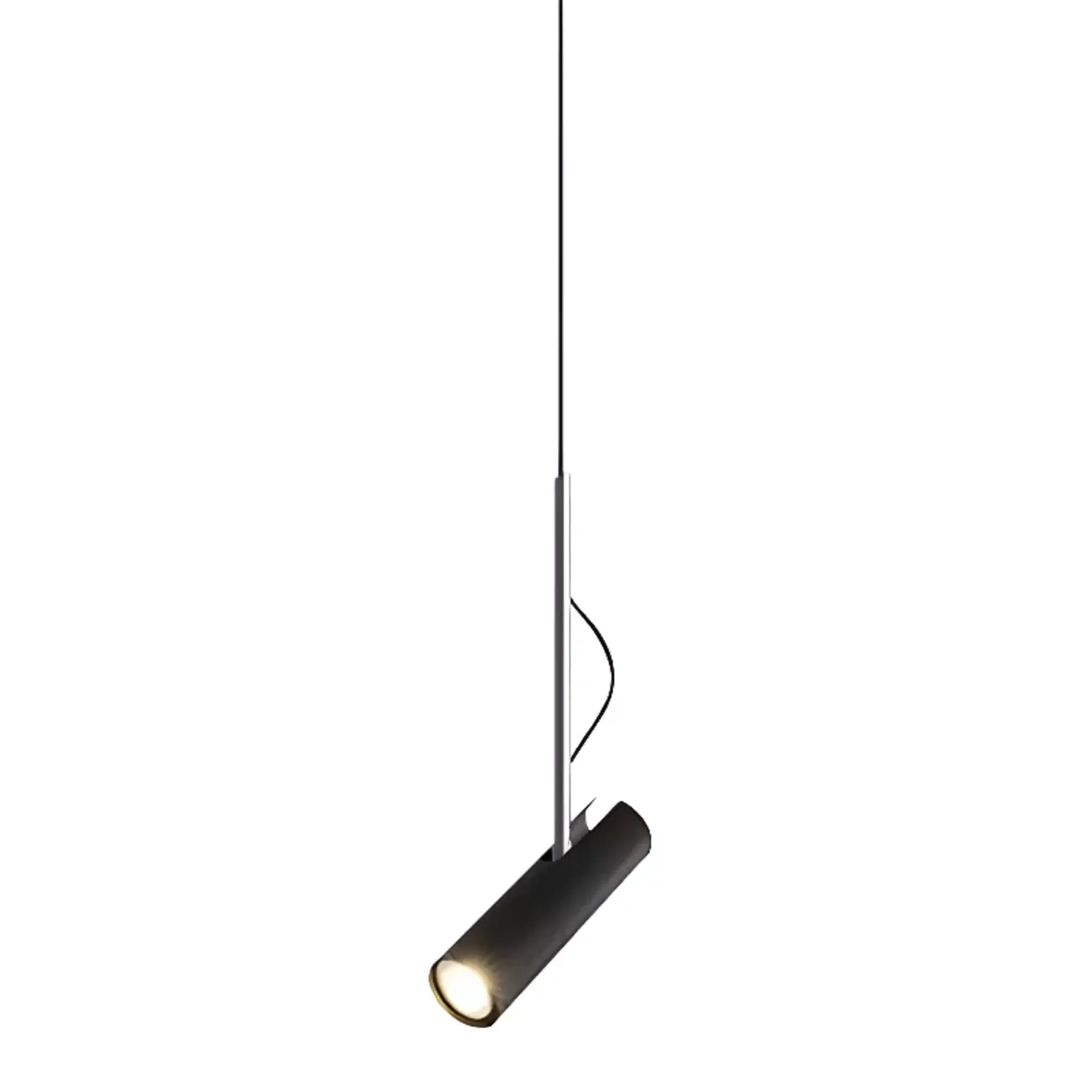 Adjustable Cylindrical Metal Black Hanging Pendant Light