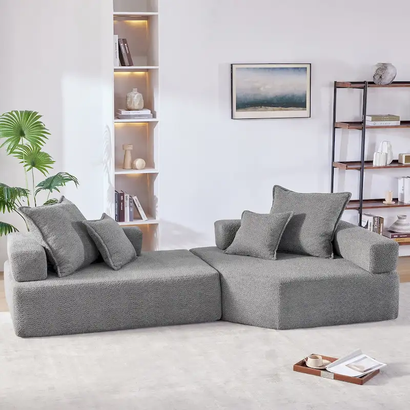 DIY Customization Boucle Upholstered Modular Sectional Sofa