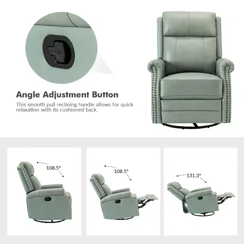 Irene 30.5 Wide Genuine Leather Manual Recliner with Rolled Arms Set of 2| ART OF LIVING DESIGNS