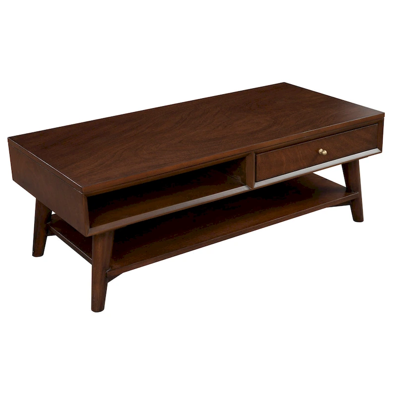 Alpine Furniture Flynn Mid Century Modern 1 Drawer Coffee Table