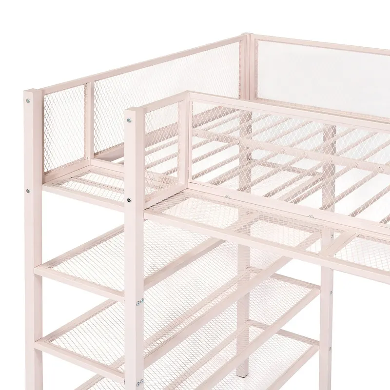 Pink Modern Style Multi-functional Loft Bed