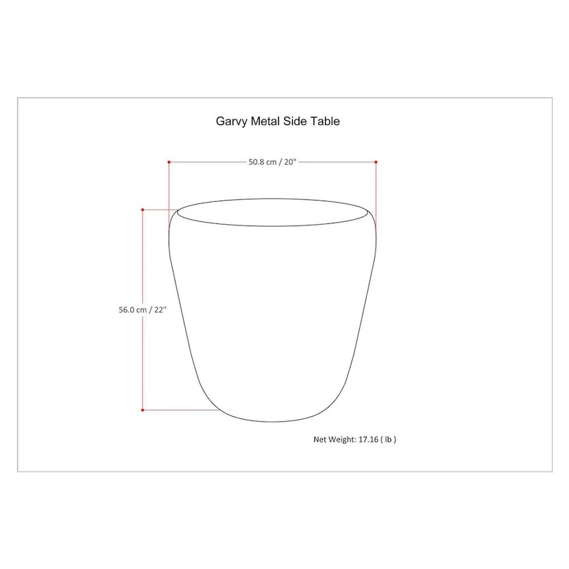 Industrial 20 inch Wide Metal Accent Side Table, Fully Assembled - 20 W x 20 D x 22 H