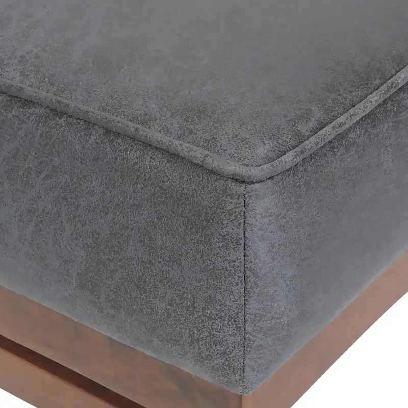 Hillman Modern Microfiber Cocktail Ottoman with Wood Frame by Christopher Knight Home
