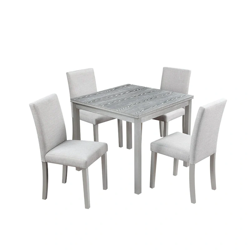 5 Piece Wooden Dining Table Set