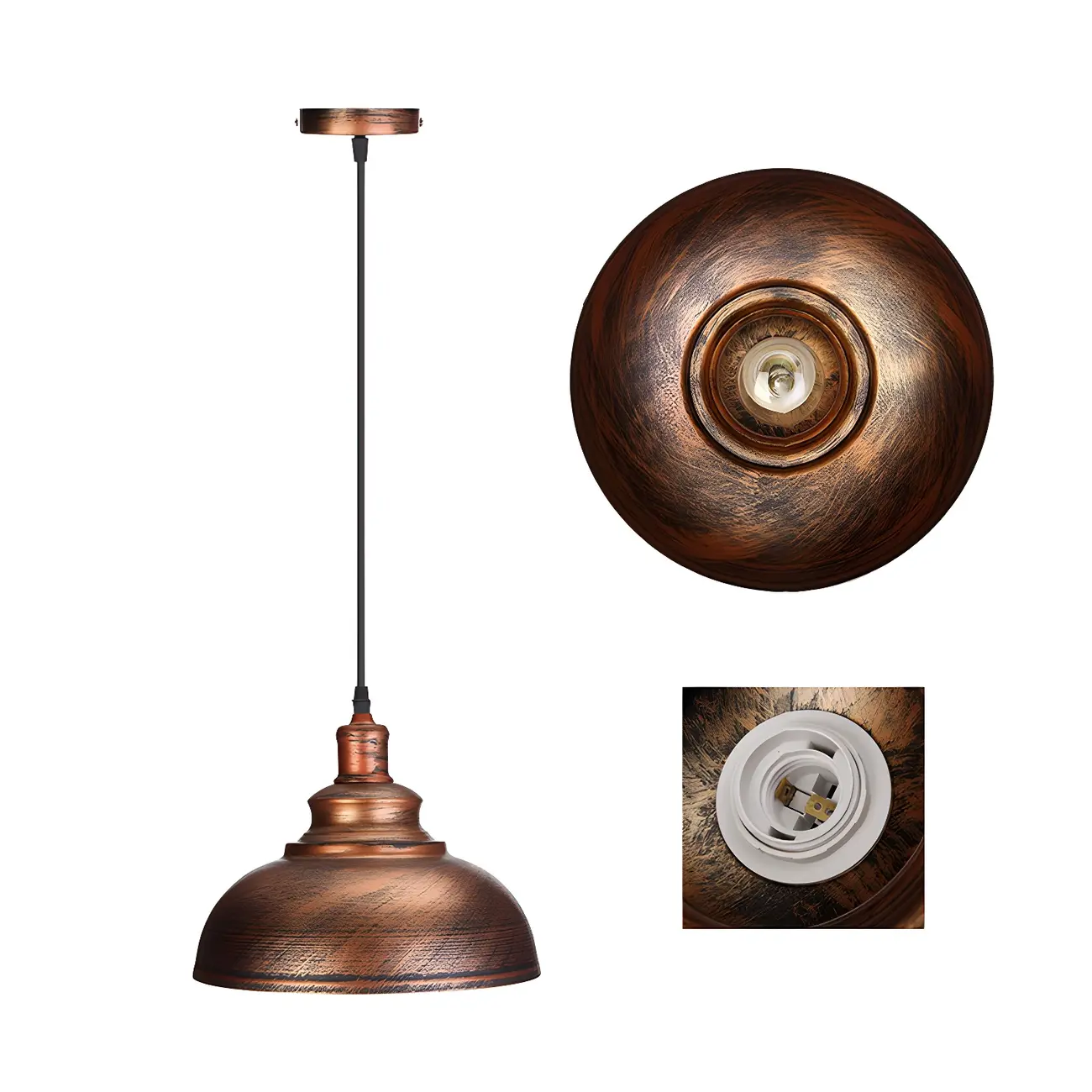 HomeyFad Industrial Warehouse Style Metal Hanging Kitchen Pendant Light