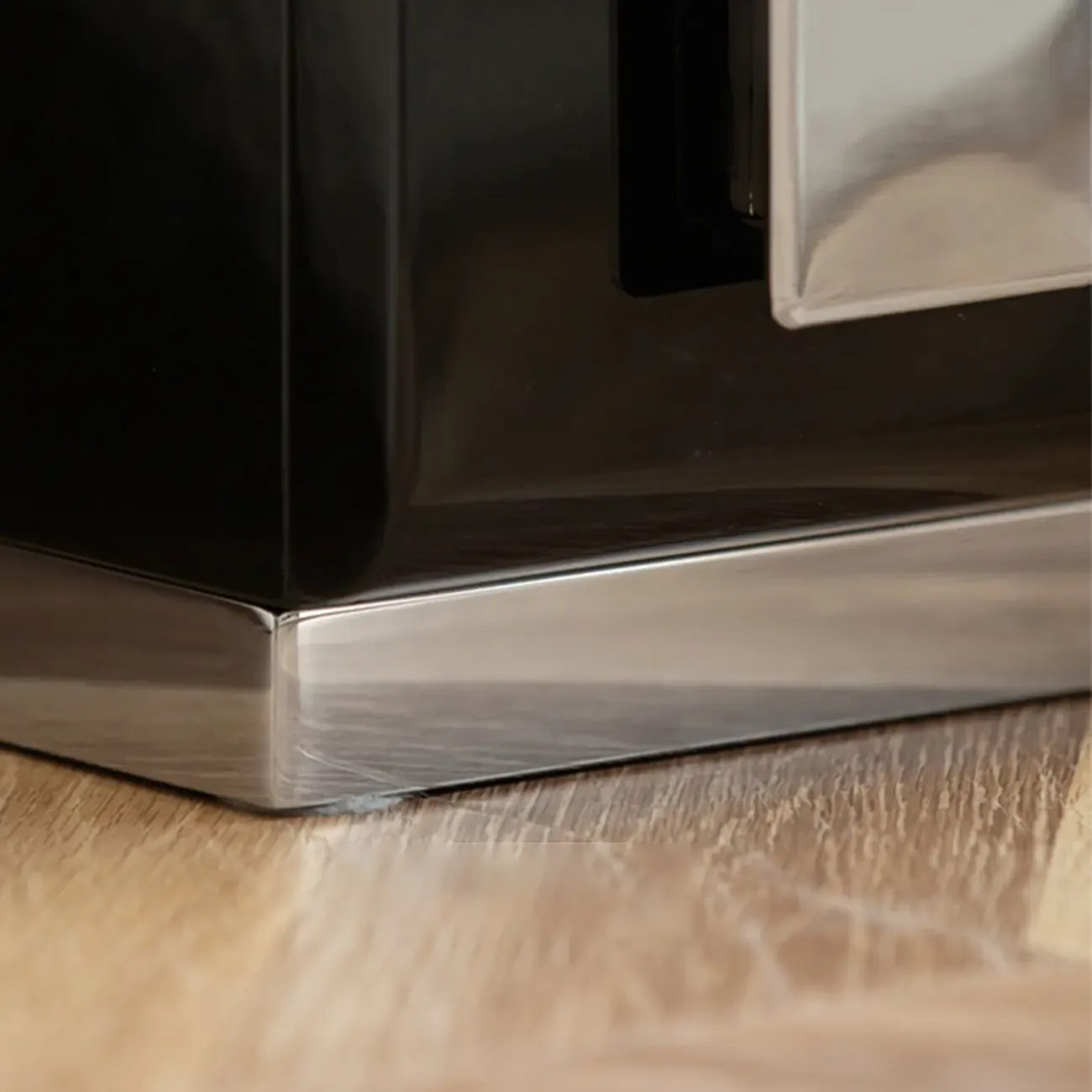 Modern Glossy Wood Metal 2-Drawer Nightstand