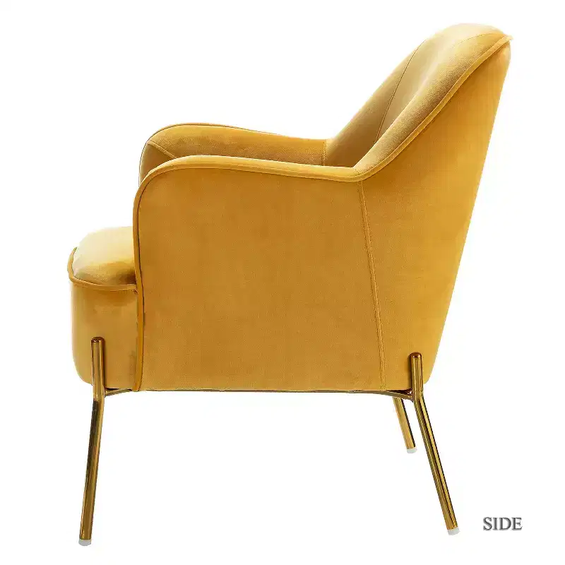 Odo Velvet Accent Comfy Living Room Arm Chair Upholstered Padded Seat Set of 2 | Karat Home