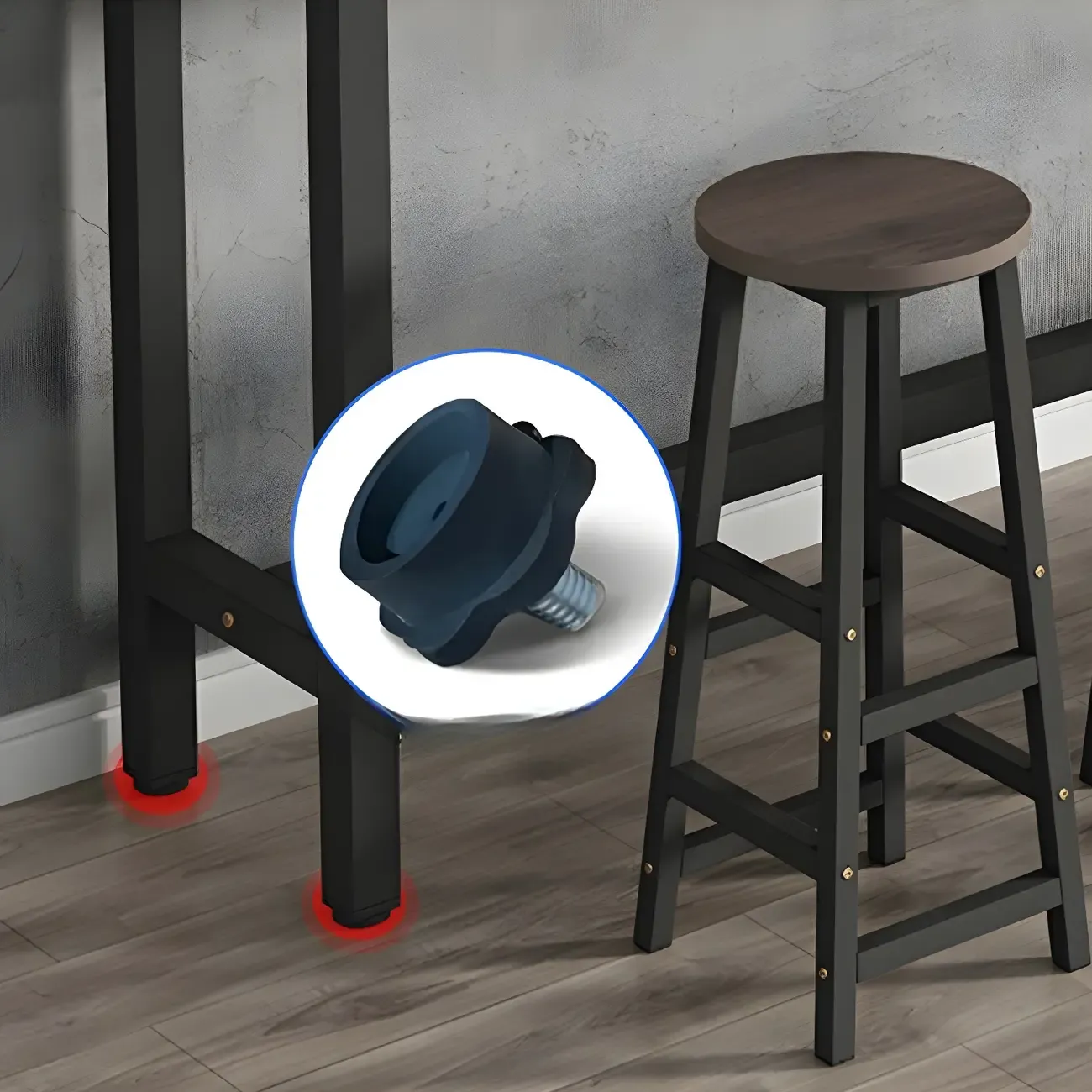 Modern White Wood Top Steel Base Bar Tables