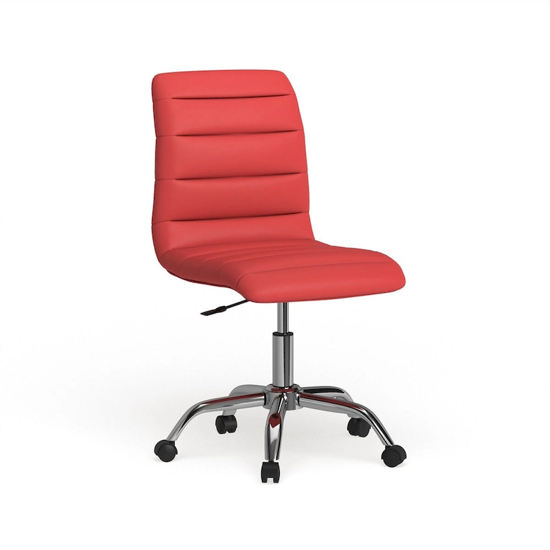 Ripple Armless Mid Back Vinyl Office Chair