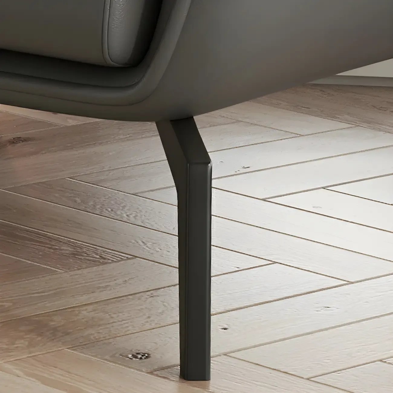 Modern Beige Leather Accent Chair with One Pillow