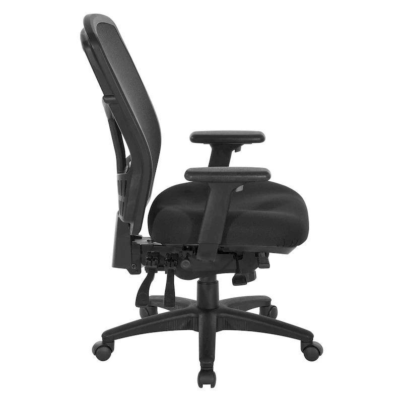 Black Breathable Office Chair with Fixed Backrest