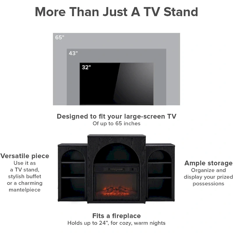 Mopio Blake Electric Fireplace Mantel TV Stand