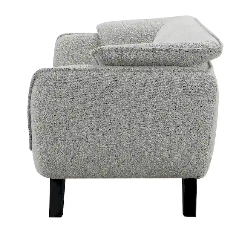Light Gray Boucle Loveseat