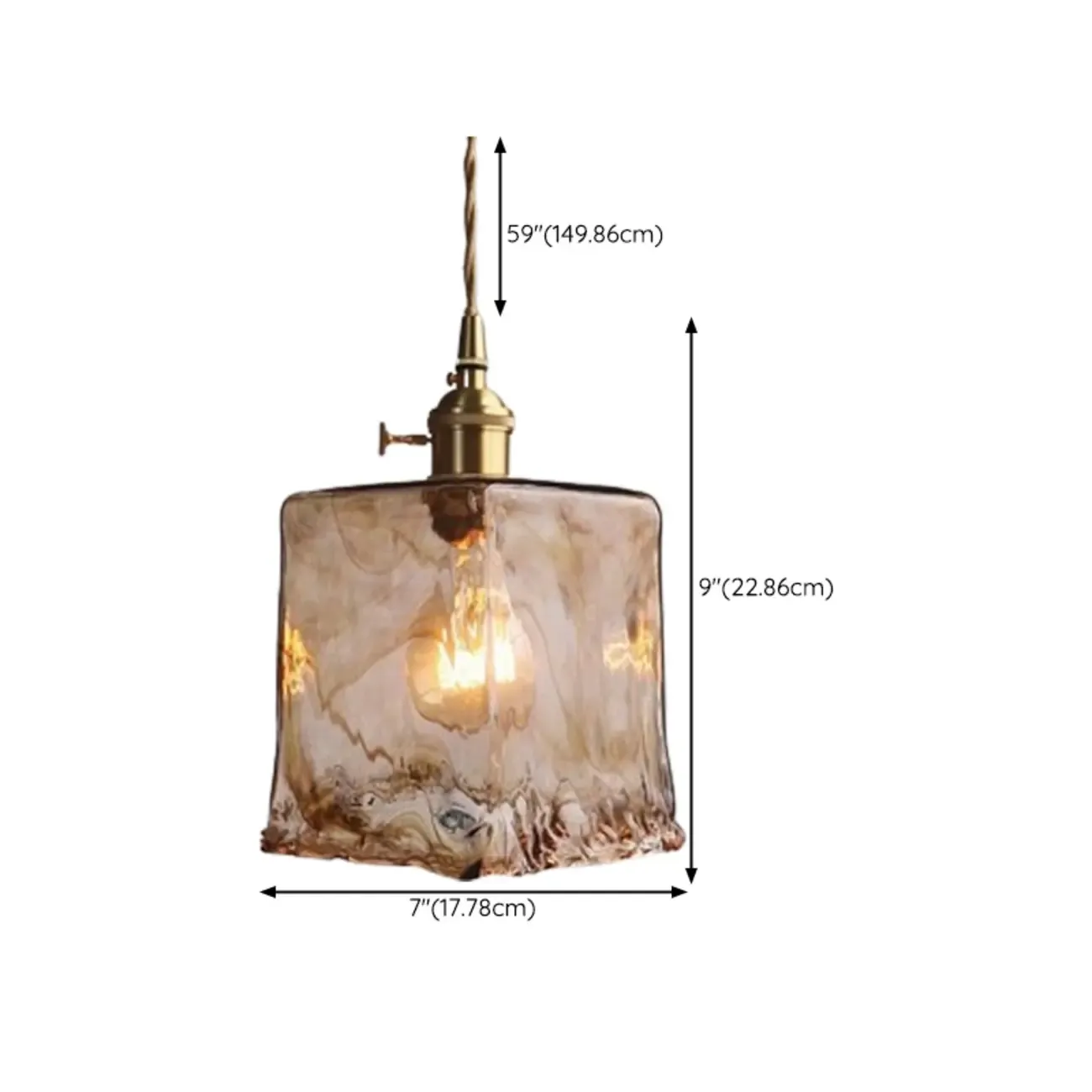 Modern Amber Glass Golden Kitchen Pendant Lighting