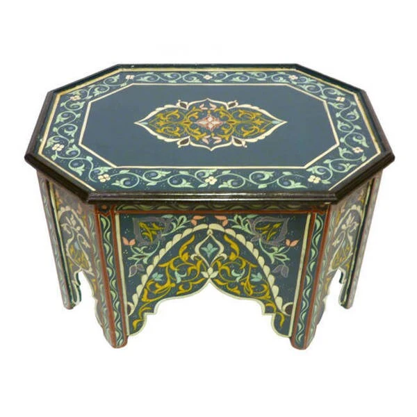 Handmade Multicolored Wood Coffee Table (Morocco)