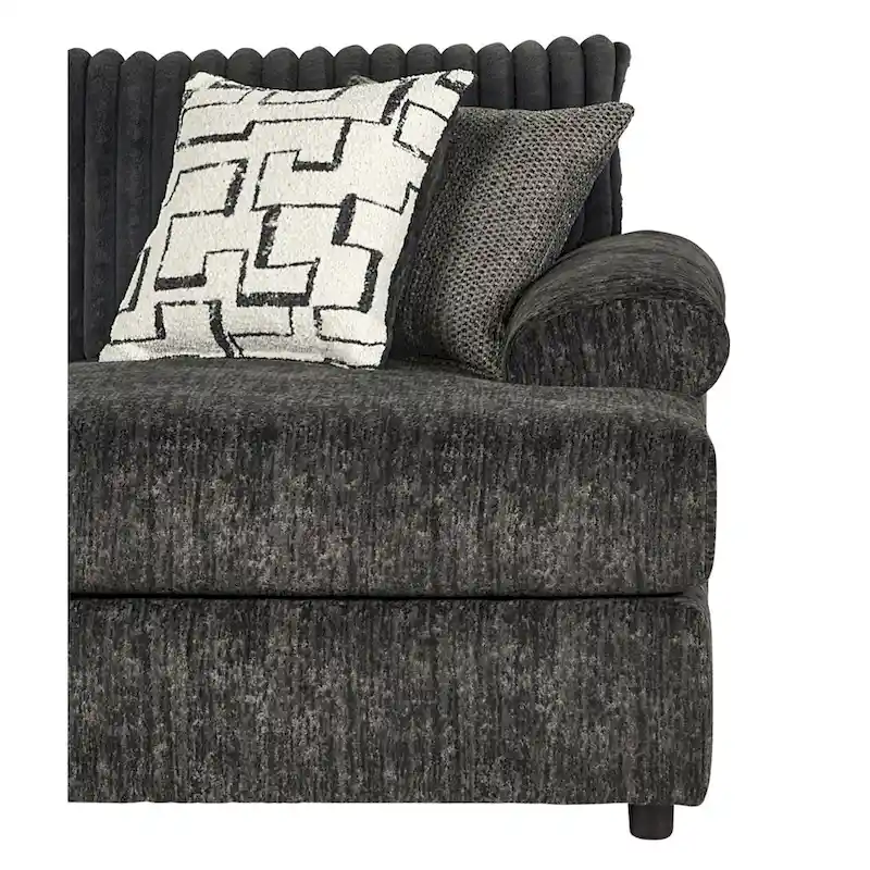 New Classic Furniture Luna Charcoal Grey Right Facing Sectional, Made in USA