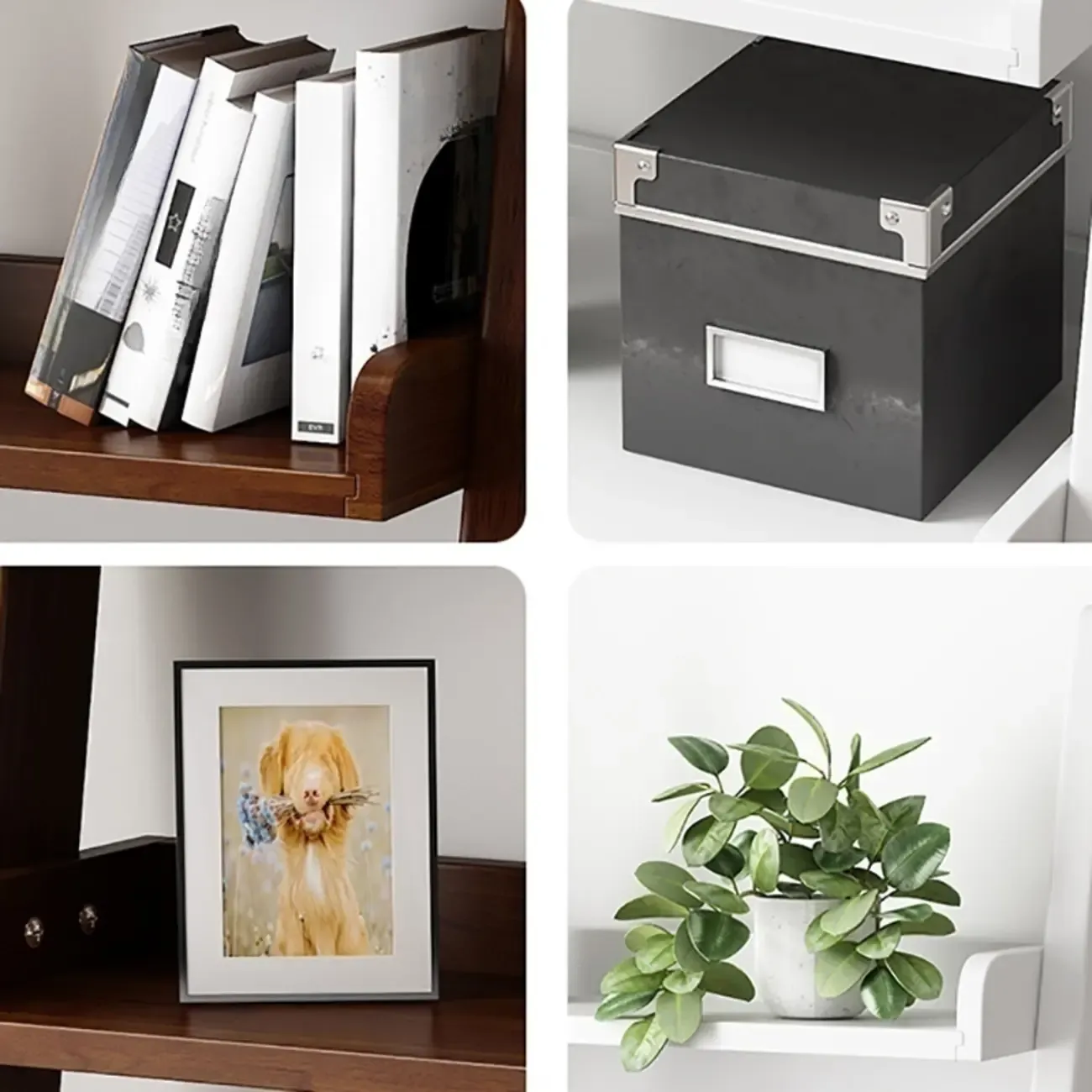 Narrow Modern Solid Wood 5-Tier Open Ladder Bookcase