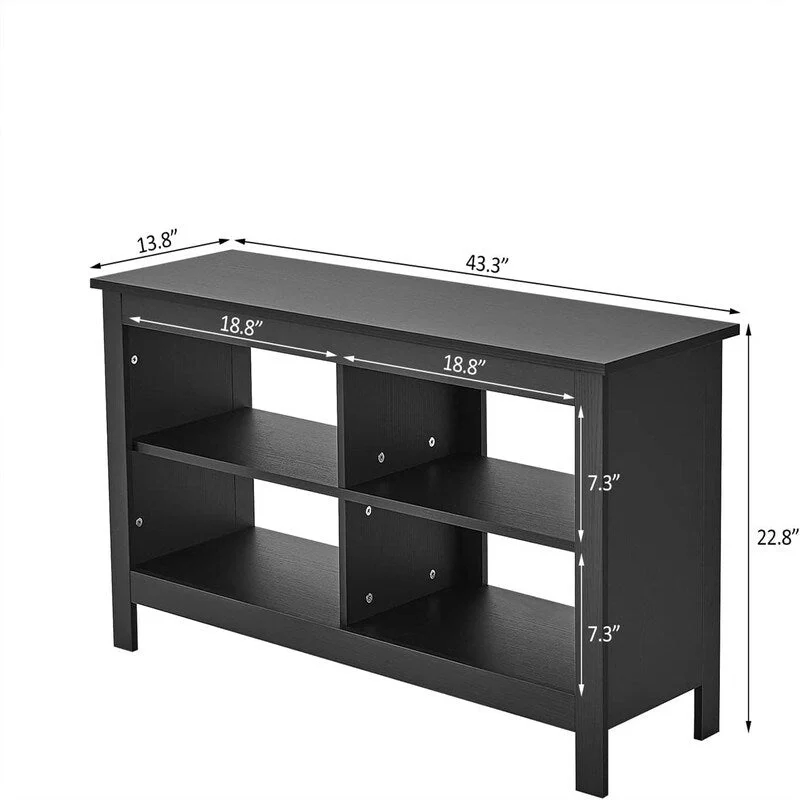 4 Cubby Television Stands - 13.8D x 43.3W x 22.8H