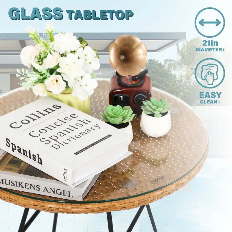 Vrakae Upgraded 3 Piece Outdoor Patio Bistro Set