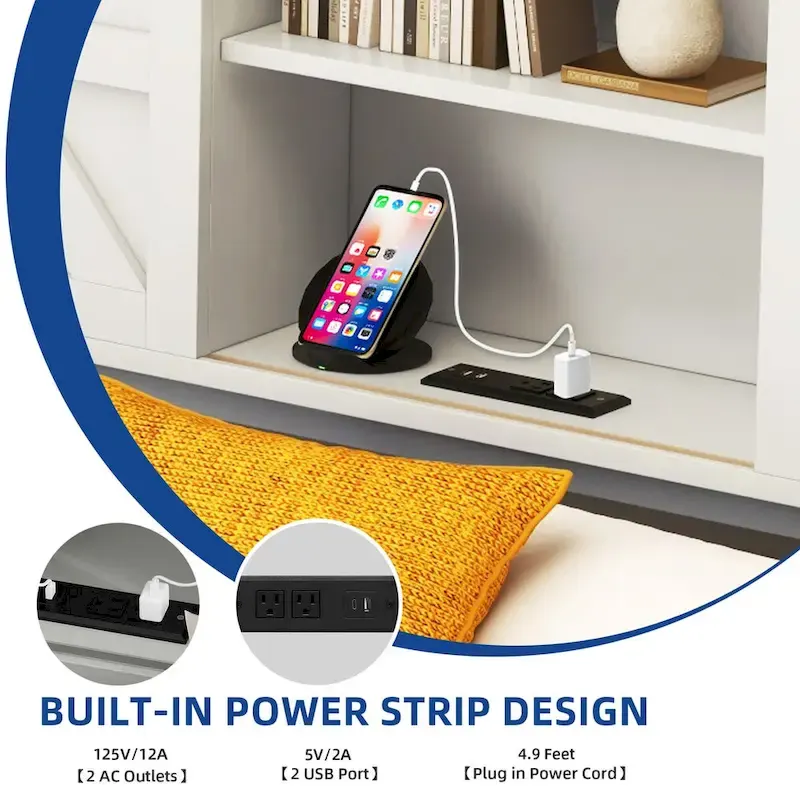 Farmhouse White Queen/King Size Bed Frame