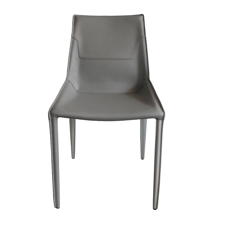 Modrest Halo Modern Light Grey Saddle Leather Dining Chair (Set of 2)
