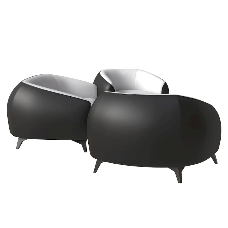 3-Piece Modern Sofa Set with Vegan Leather, Solid Wood Frame, Steel Legs, Foam Cushions for Living Room