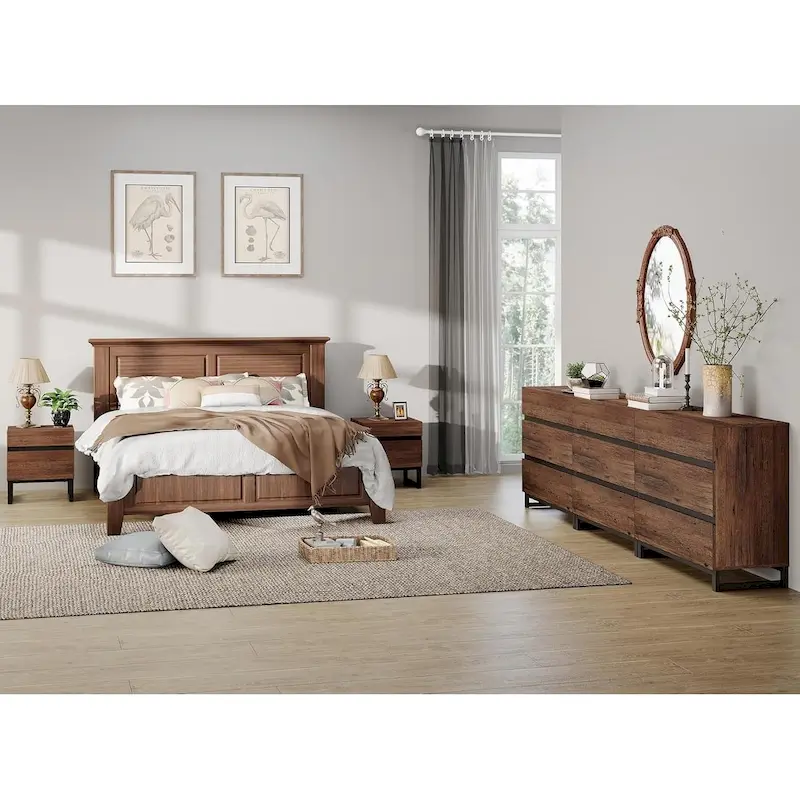 WAMPAT 3 Piece Dresser and Nightstand Sets